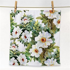 White Flowers Face Towel by goljakoff