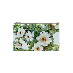 White Flowers Cosmetic Bag (small) by goljakoff