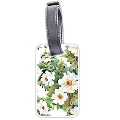 White Flowers Luggage Tag (one Side) by goljakoff