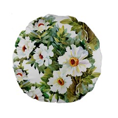 White Flowers Standard 15  Premium Round Cushions by goljakoff