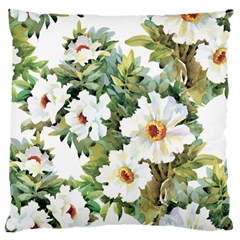 White Flowers Large Flano Cushion Case (two Sides) by goljakoff