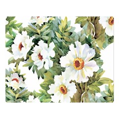 White Flowers Double Sided Flano Blanket (large)  by goljakoff