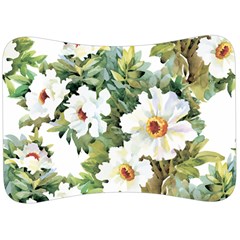 White Flowers Velour Seat Head Rest Cushion by goljakoff