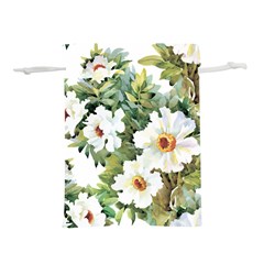 White Flowers Lightweight Drawstring Pouch (m) by goljakoff