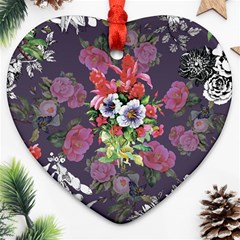 Purple Flowers Ornament (heart) by goljakoff