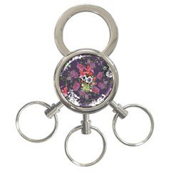 Purple Flowers 3-ring Key Chain by goljakoff