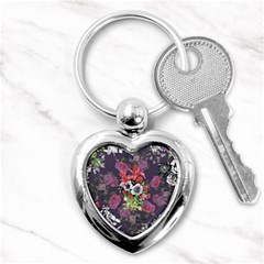 Purple Flowers Key Chain (heart) by goljakoff