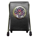 Purple flowers Pen Holder Desk Clock Front