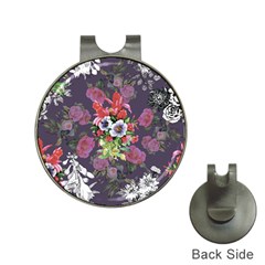 Purple Flowers Hat Clips With Golf Markers by goljakoff