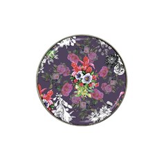 Purple Flowers Hat Clip Ball Marker by goljakoff