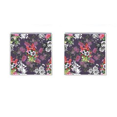 Purple Flowers Cufflinks (square) by goljakoff