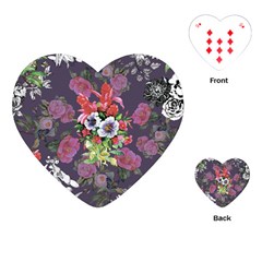 Purple Flowers Playing Cards Single Design (heart) by goljakoff