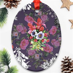 Purple Flowers Oval Ornament (two Sides) by goljakoff