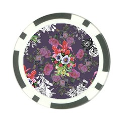 Purple Flowers Poker Chip Card Guard by goljakoff