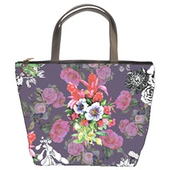 Purple Flowers Bucket Bag by goljakoff