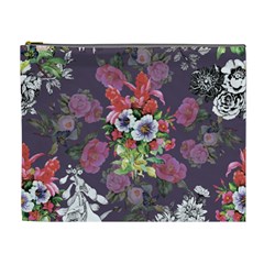 Purple Flowers Cosmetic Bag (xl) by goljakoff