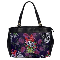 Purple Flowers Oversize Office Handbag by goljakoff