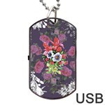 Purple flowers Dog Tag USB Flash (One Side) Front