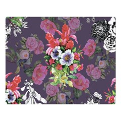 Purple Flowers Double Sided Flano Blanket (large)  by goljakoff