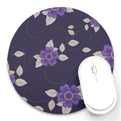 Purple Flowers Round Mousepads by goljakoff