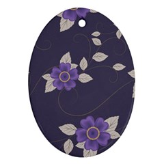 Purple Flowers Ornament (oval) by goljakoff