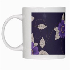 Purple Flowers White Mugs by goljakoff