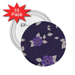 Purple Flowers 2 25  Buttons (10 Pack)  by goljakoff