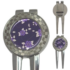 Purple Flowers 3-in-1 Golf Divots by goljakoff