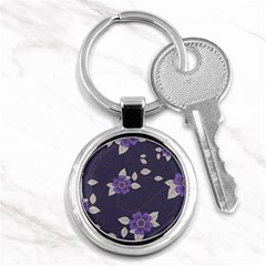 Purple flowers Key Chain (Round)