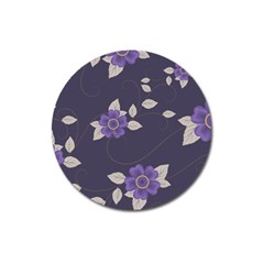 Purple Flowers Magnet 3  (round) by goljakoff