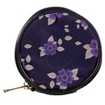 Purple flowers Mini Makeup Bag Back