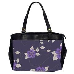 Purple Flowers Oversize Office Handbag (2 Sides) by goljakoff