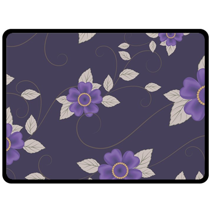 Purple flowers Fleece Blanket (Large) 