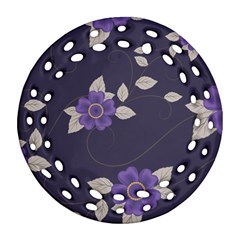 Purple Flowers Ornament (round Filigree) by goljakoff