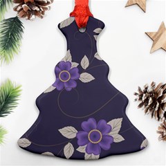 Purple Flowers Christmas Tree Ornament (two Sides) by goljakoff