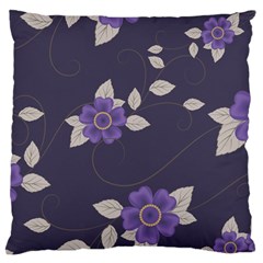 Purple Flowers Large Cushion Case (two Sides) by goljakoff