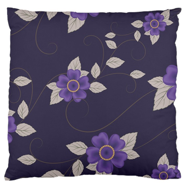 Purple flowers Large Cushion Case (Two Sides)