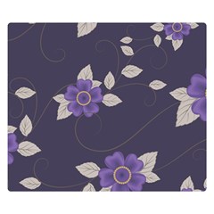 Purple Flowers Double Sided Flano Blanket (small)  by goljakoff