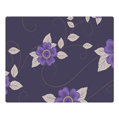 Purple Flowers Double Sided Flano Blanket (large)  by goljakoff