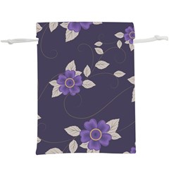 Purple flowers  Lightweight Drawstring Pouch (XL)