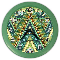 Native Ornament Color Wall Clock by goljakoff