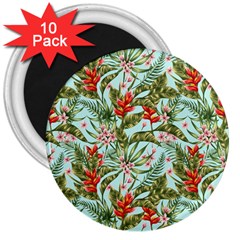 Tropical Flowers 3  Magnets (10 Pack)  by goljakoff