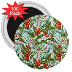 Tropical Flowers 3  Magnets (100 Pack) by goljakoff