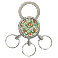 Tropical Flowers 3-ring Key Chain by goljakoff