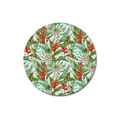 Tropical Flowers Magnet 3  (round) by goljakoff