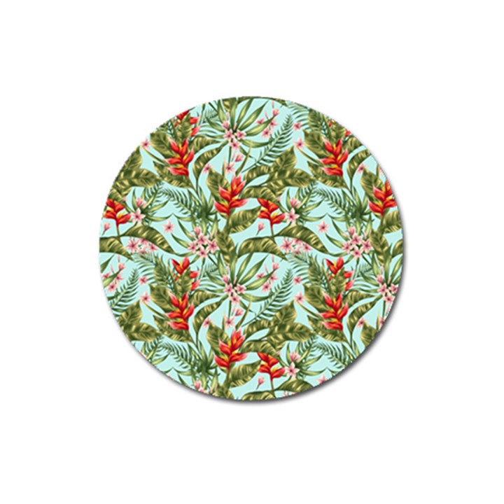 Tropical flowers Magnet 3  (Round)