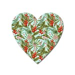 Tropical flowers Heart Magnet Front