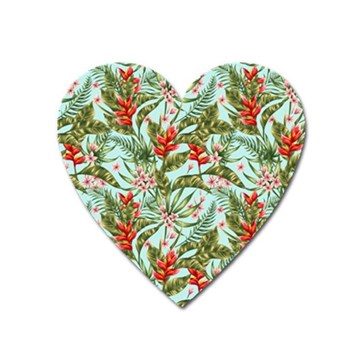 Tropical flowers Heart Magnet