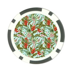 Tropical Flowers Poker Chip Card Guard by goljakoff