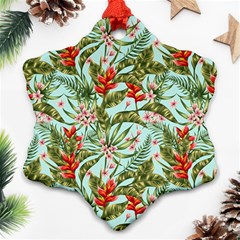 Tropical Flowers Snowflake Ornament (two Sides) by goljakoff